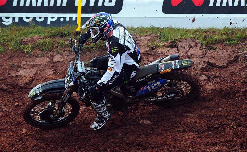 Banners in the rear wheel relegated Josh Coppins to ninth in MX1