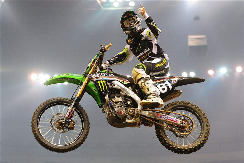 Stroupe celebrates his second victory of the season.