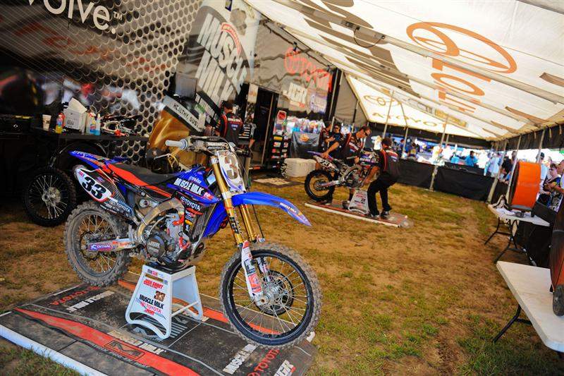 Josh Grant (33) crashed in first practice and injured his shoulder. He's out for the day and maybe longer, pending an MRI this week.