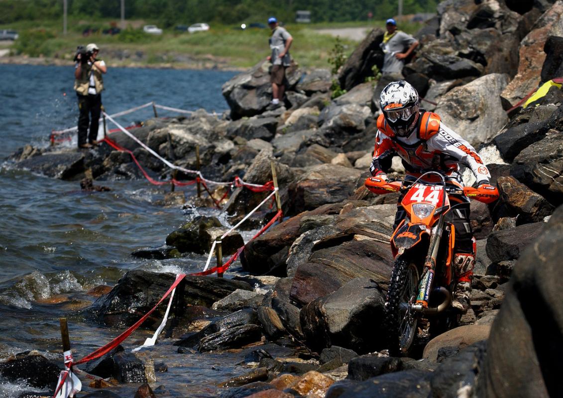 Kurt Caselli competes in the World Enduro Championship round in Parry Sound, Ontario, Canada in 2006.