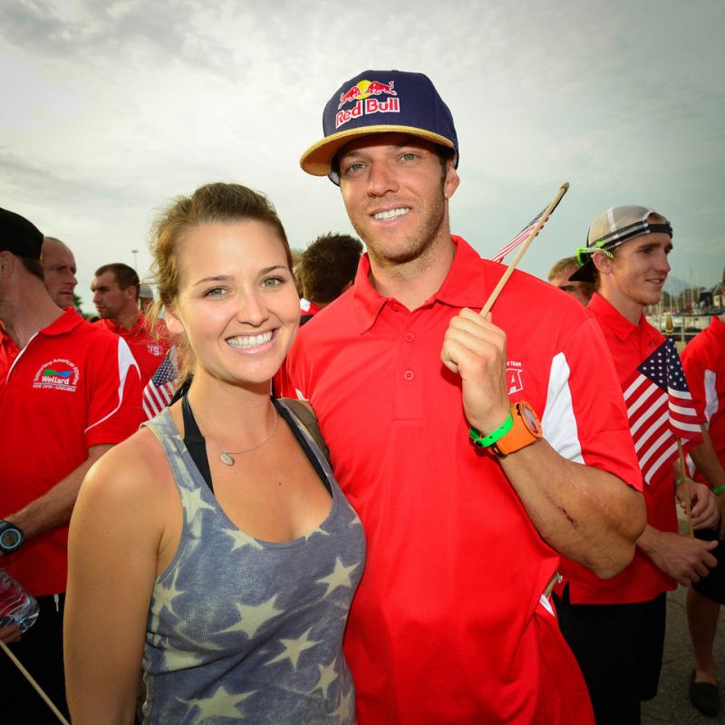 Kurt Caselli and his fiancé Sarah White pose for their picture just prior to the beginning of this year's ISDE opening ceremonies parade held in Olbia, Italy.