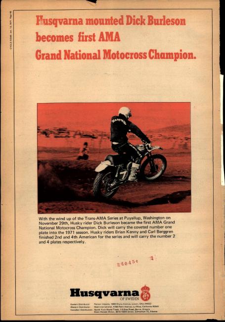 And then America got a little more serious about motocross and