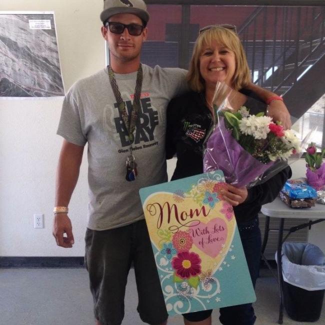 Kyle Yarnell and his mother Lori at Glen Helen.