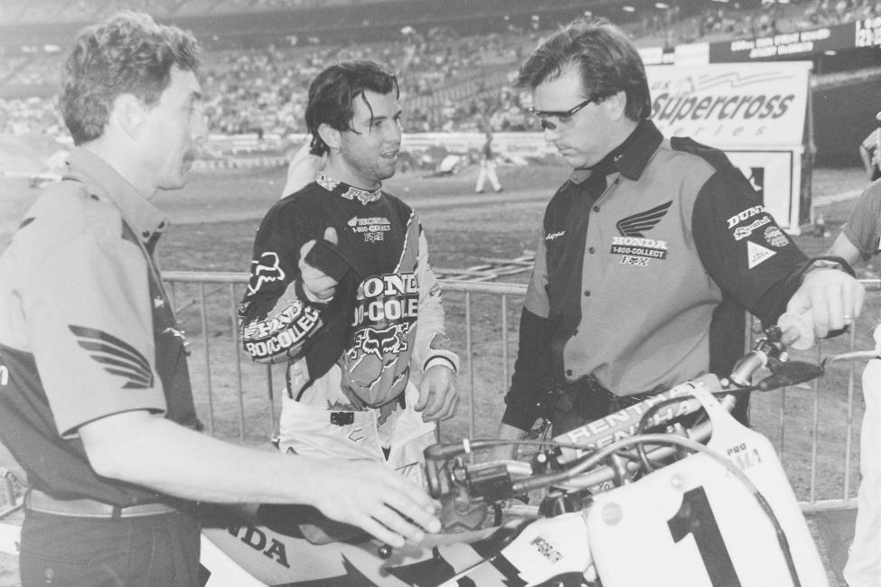 McGrath (center) has a record seventy-two AMA Supercross wins.