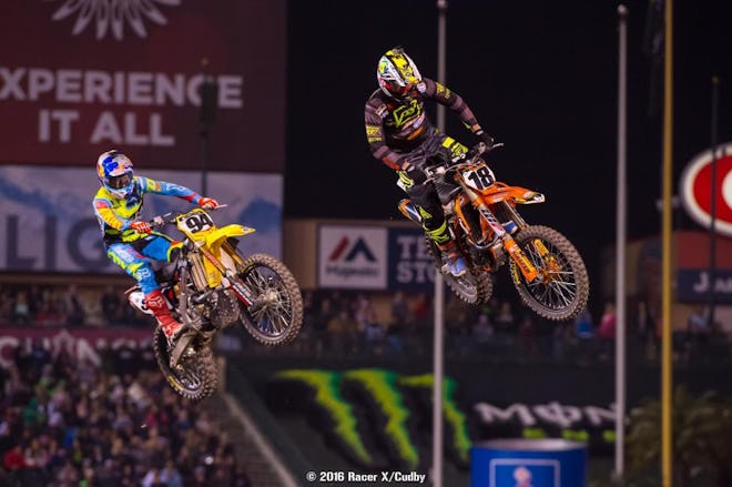 Millsaps had the early lead but couldn't quite hold up against the pace of Roczen and company--but it was better than any race he had last year. Or the year before, when he didn't even race. It's been a solid season for Davi so far.