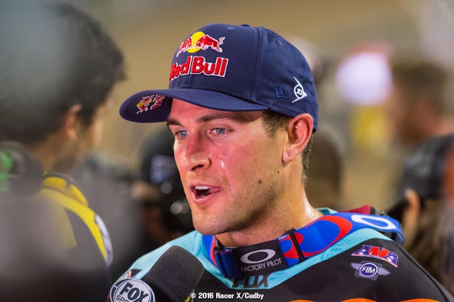 Dungey was plenty happy after the race...for a little while.