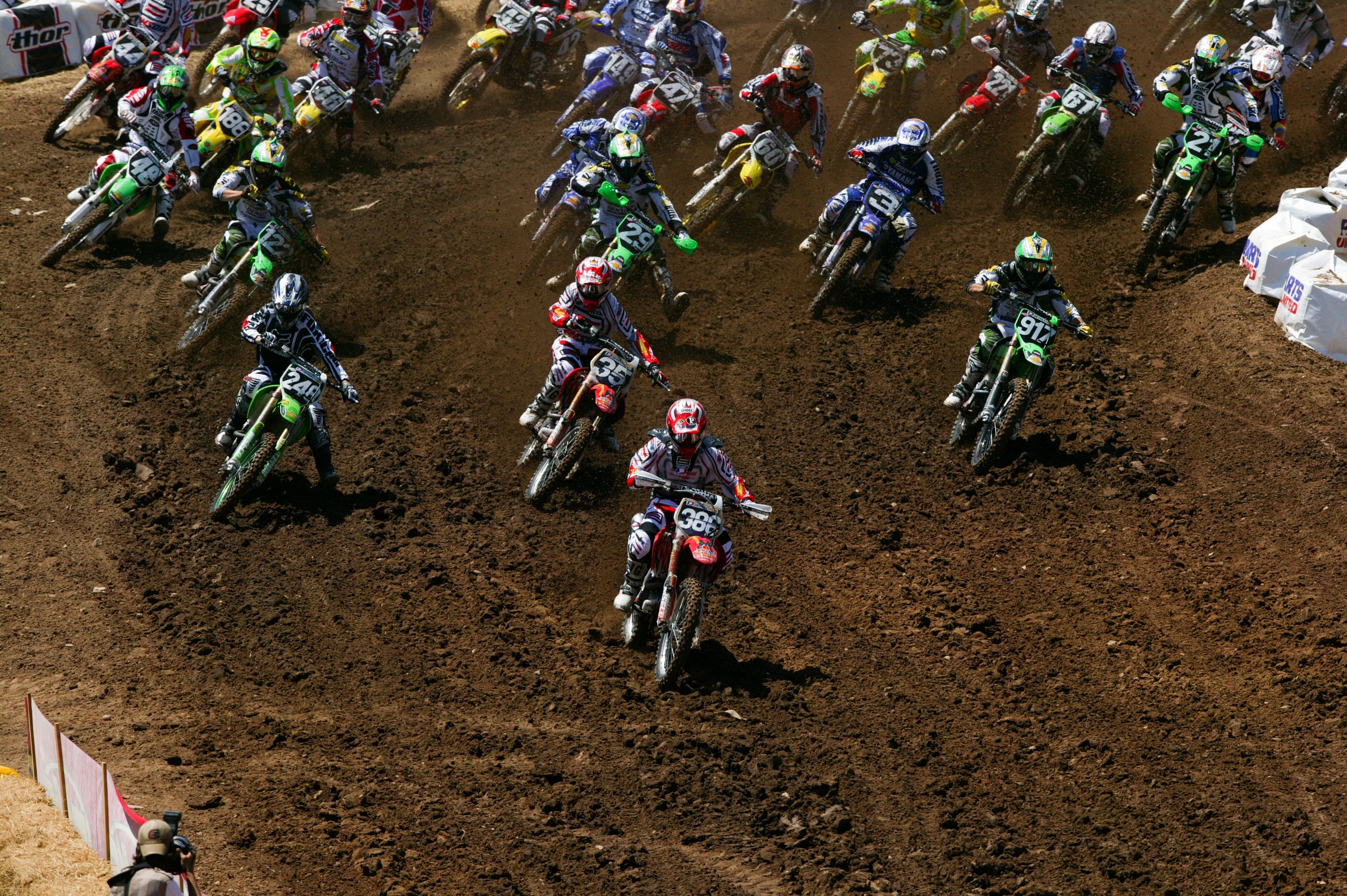 Grant with a pretty massive holeshot in his debut.