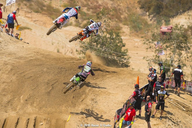 Marvin Musquin ran as high as third in the first moto but wasn't able to maintain the pace and eventually ended up ninth. He went 9-11 for ninth overall.