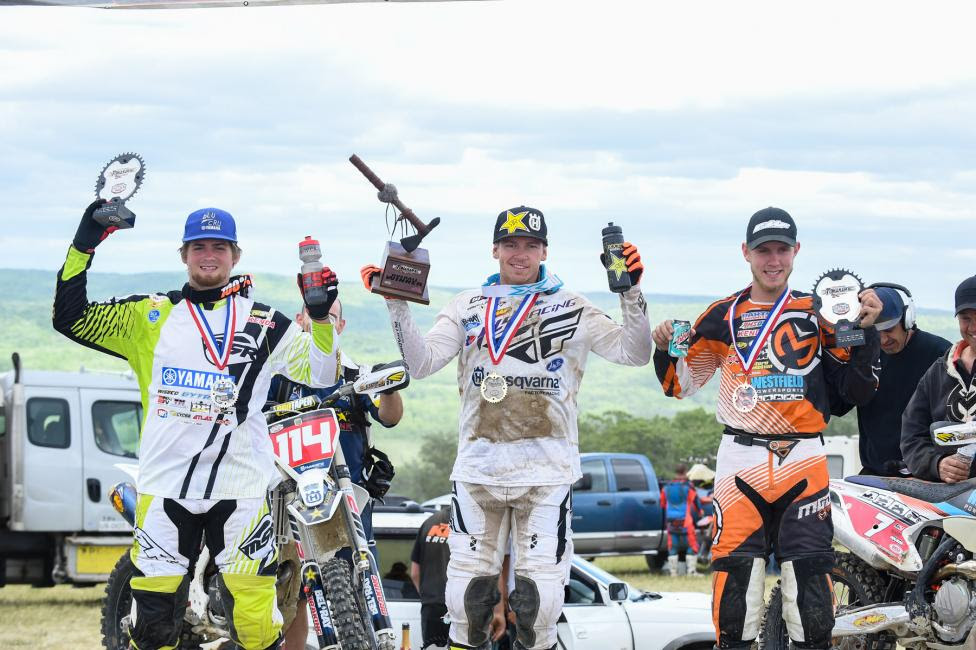 Overall Podium: (2) Grant Baylor, (1) Josh Strang, (3) Jordan Ashburn.