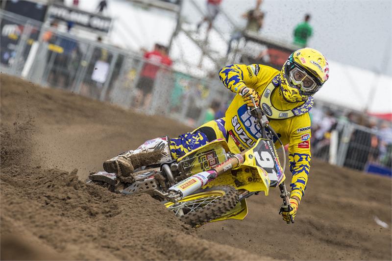 Jeremy Seewer finished second overall in MX2 behind Anstie.