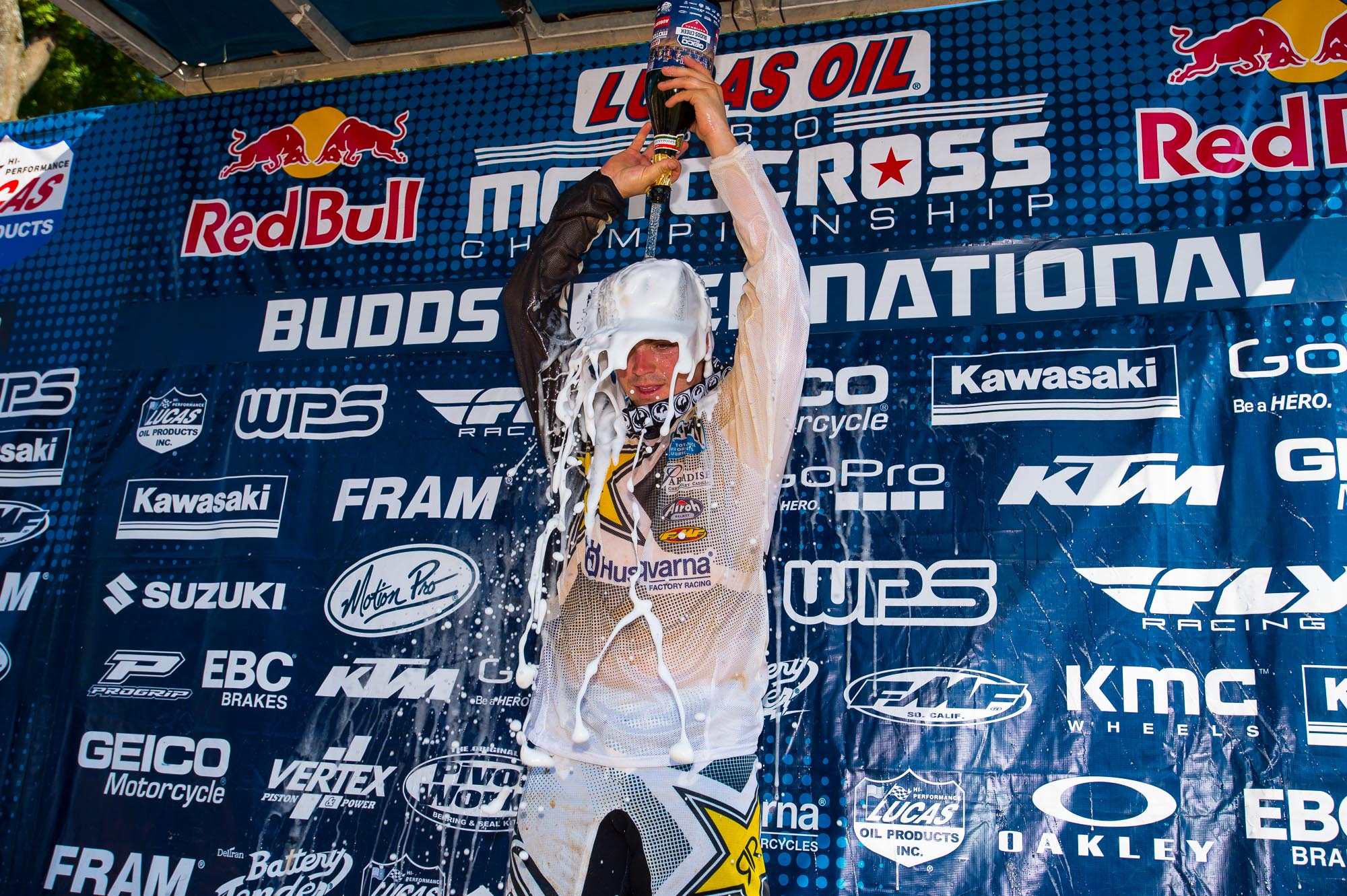 Osborne celebrates his first career overall win.