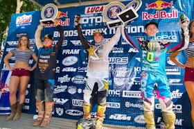 Alex Martin (left) and Austin Forkner (right) rounded out the 250 podium.