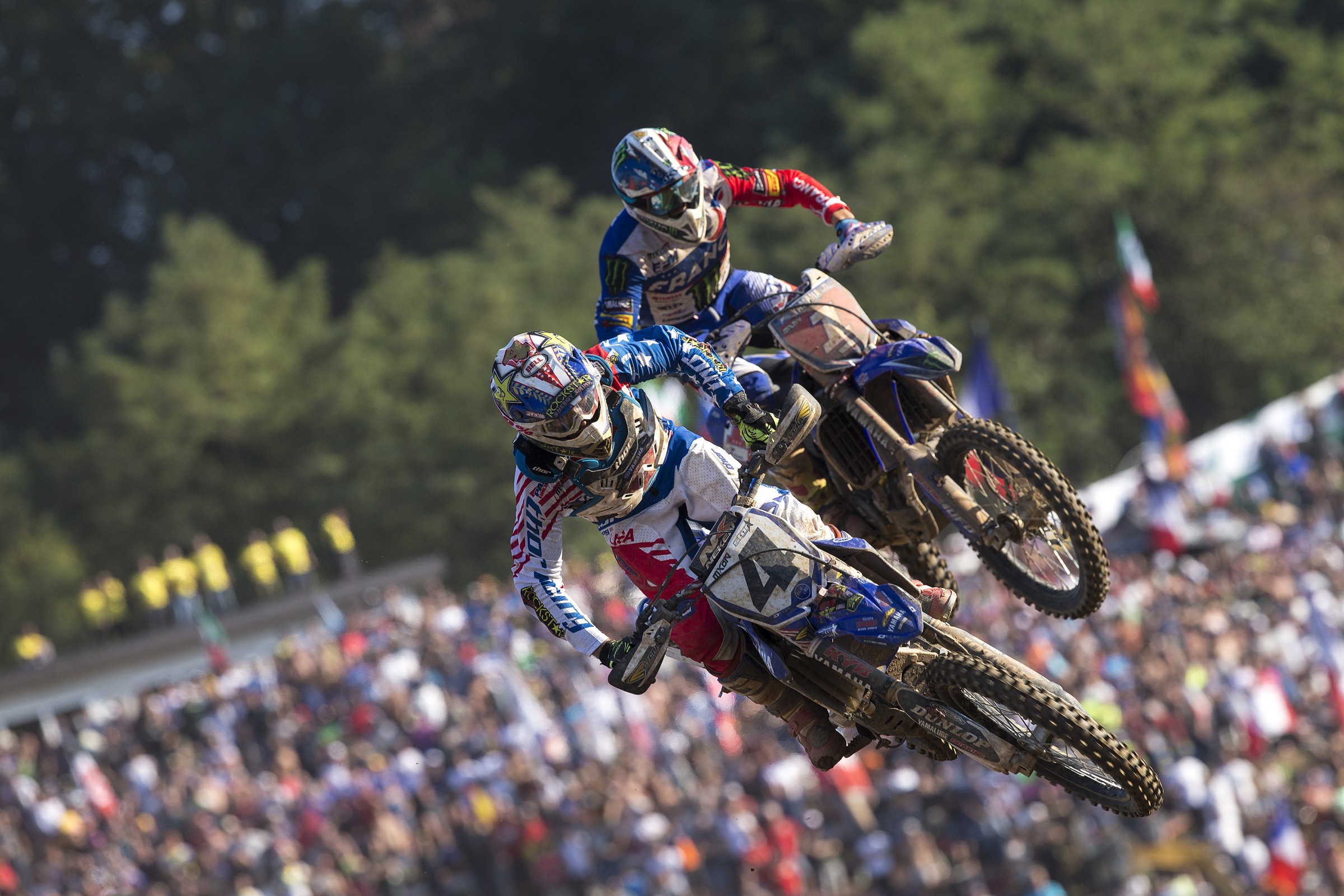 Febvre worked his way through the pack throughout the entire moto.