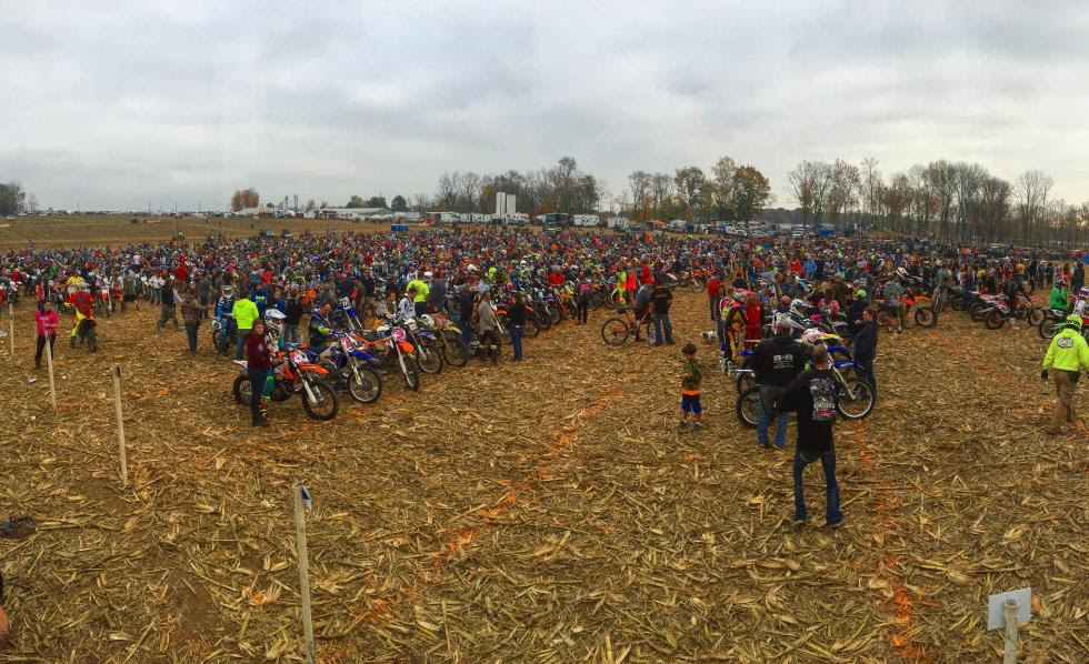 894 bikes prepare to start the Amateur race on Sunday morning.