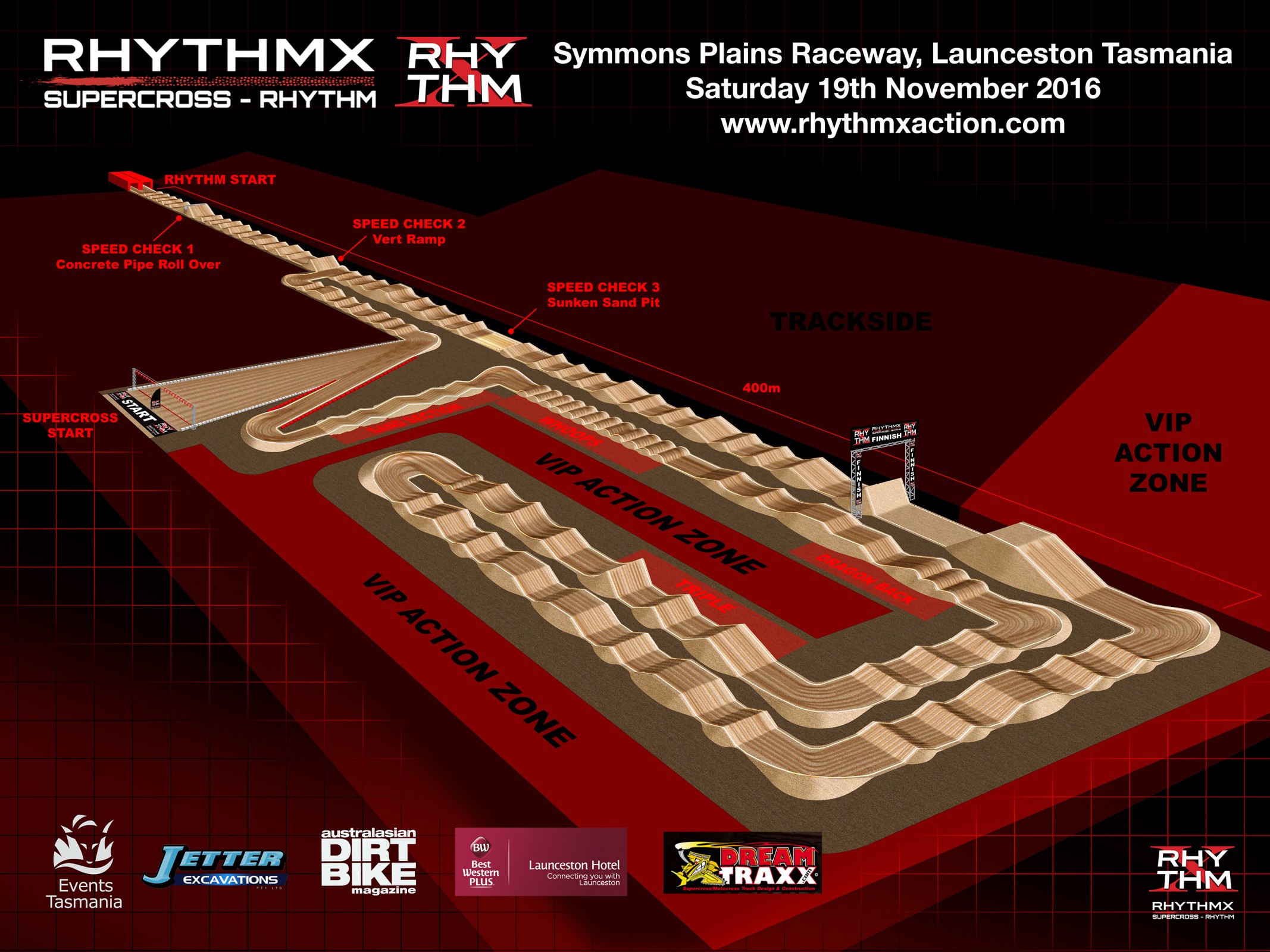 Straight Rhythm track and supercross track combined a few weeks from now Down Under.