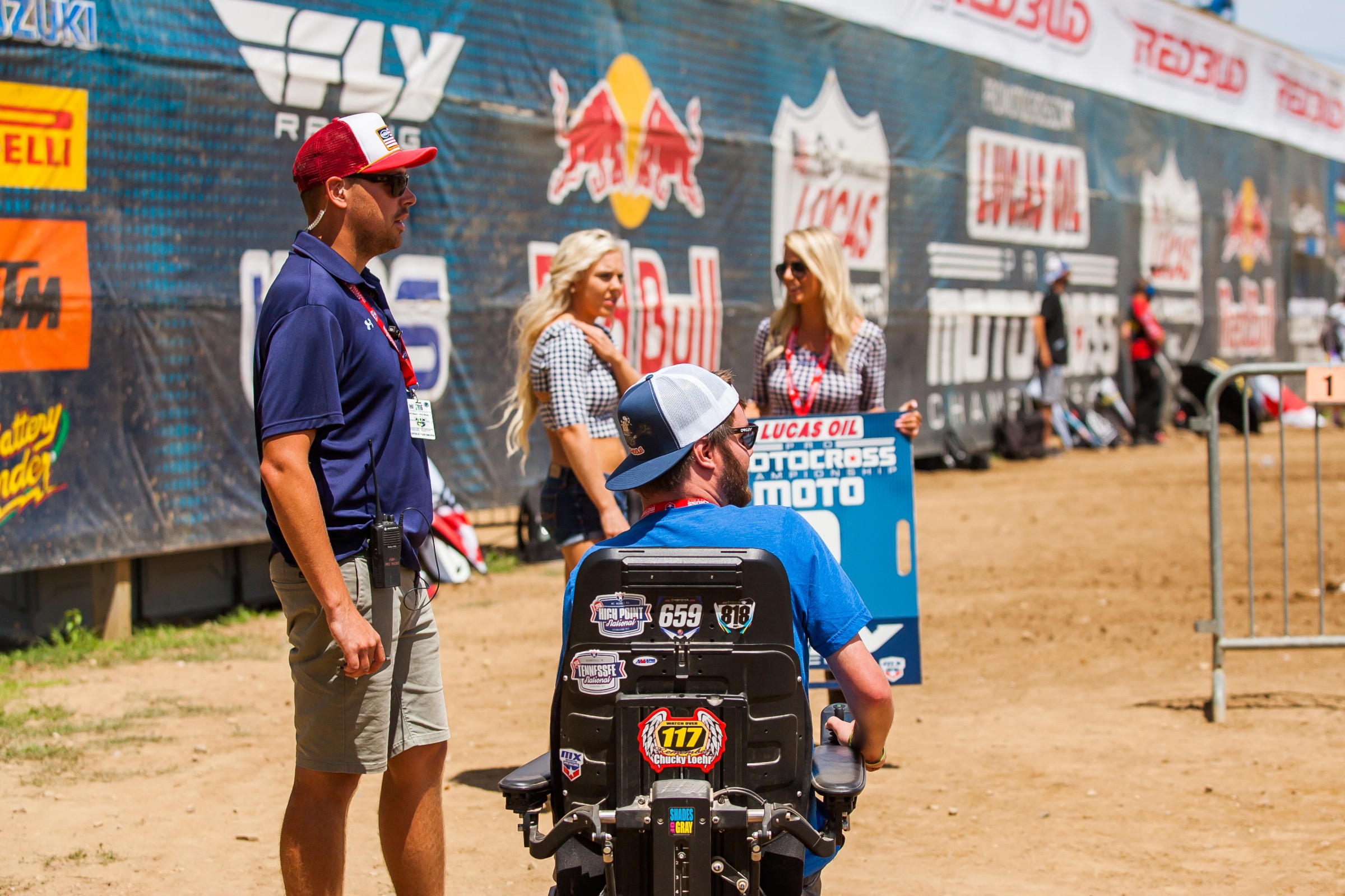 Wheels and MX Sports' Nick Koester next to the start at RedBud.