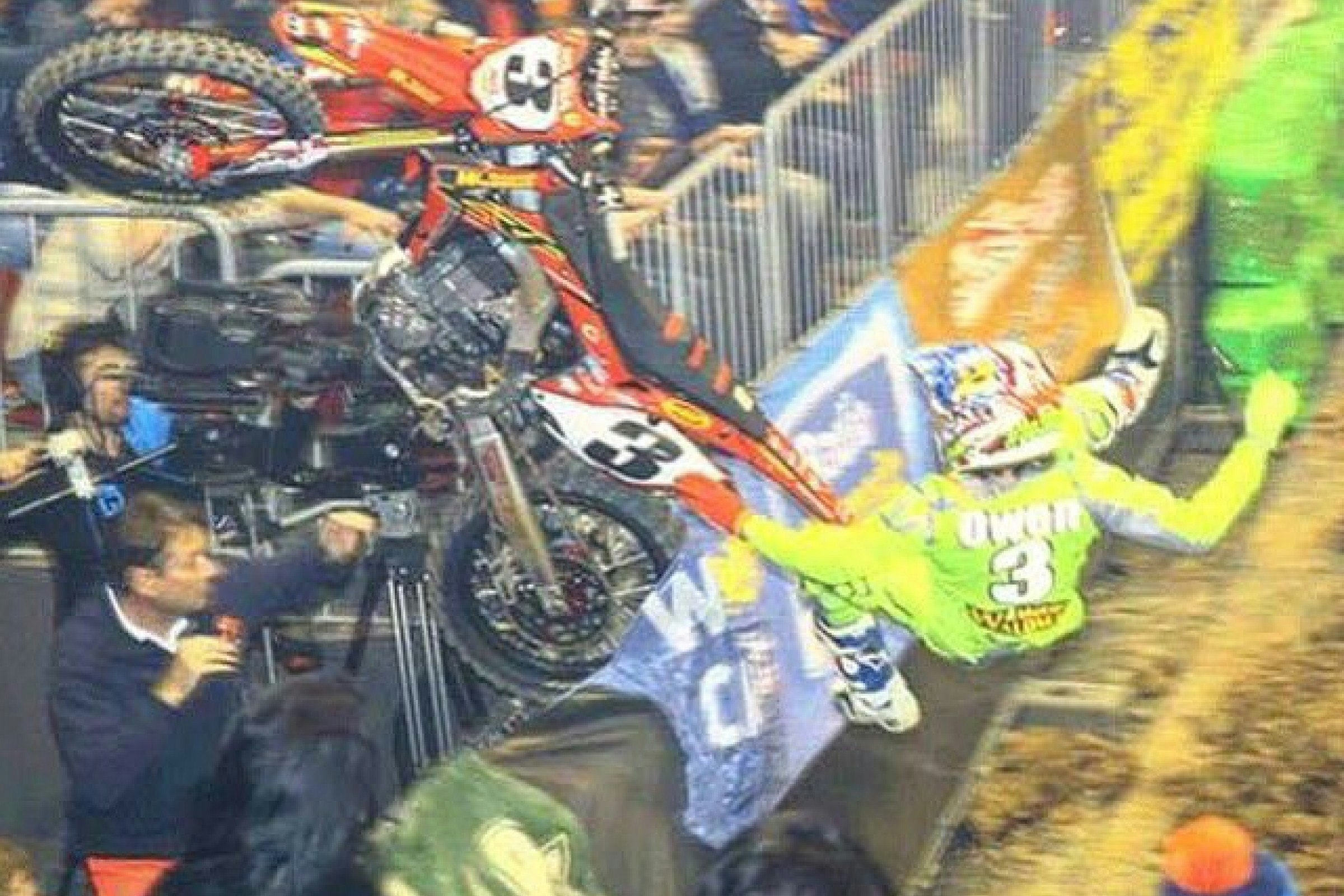 Jace Owen Flies Into Stands, Knocks Out Television Camera