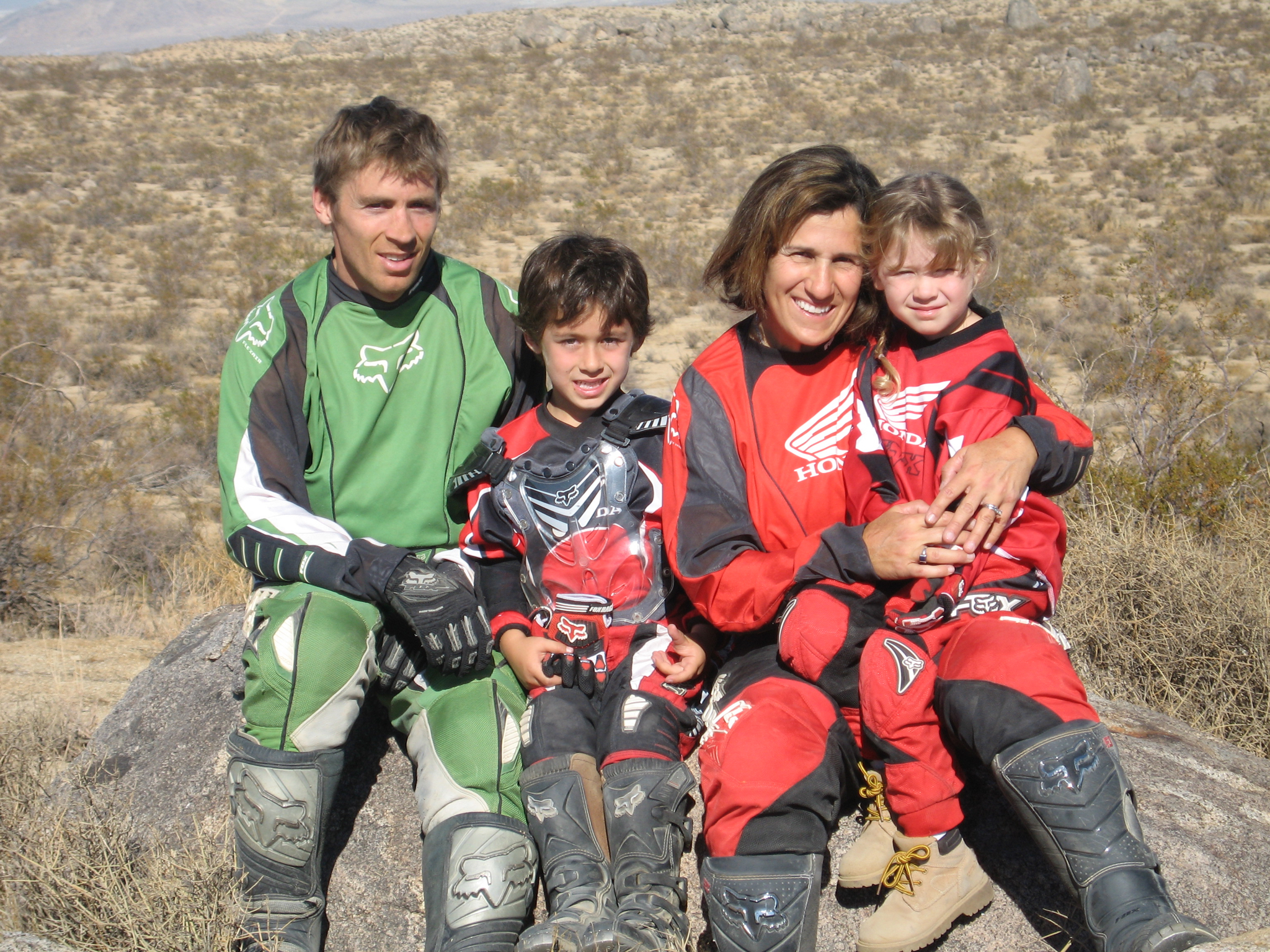 He may be retired but Derek still finds time to hit the trails with his family.