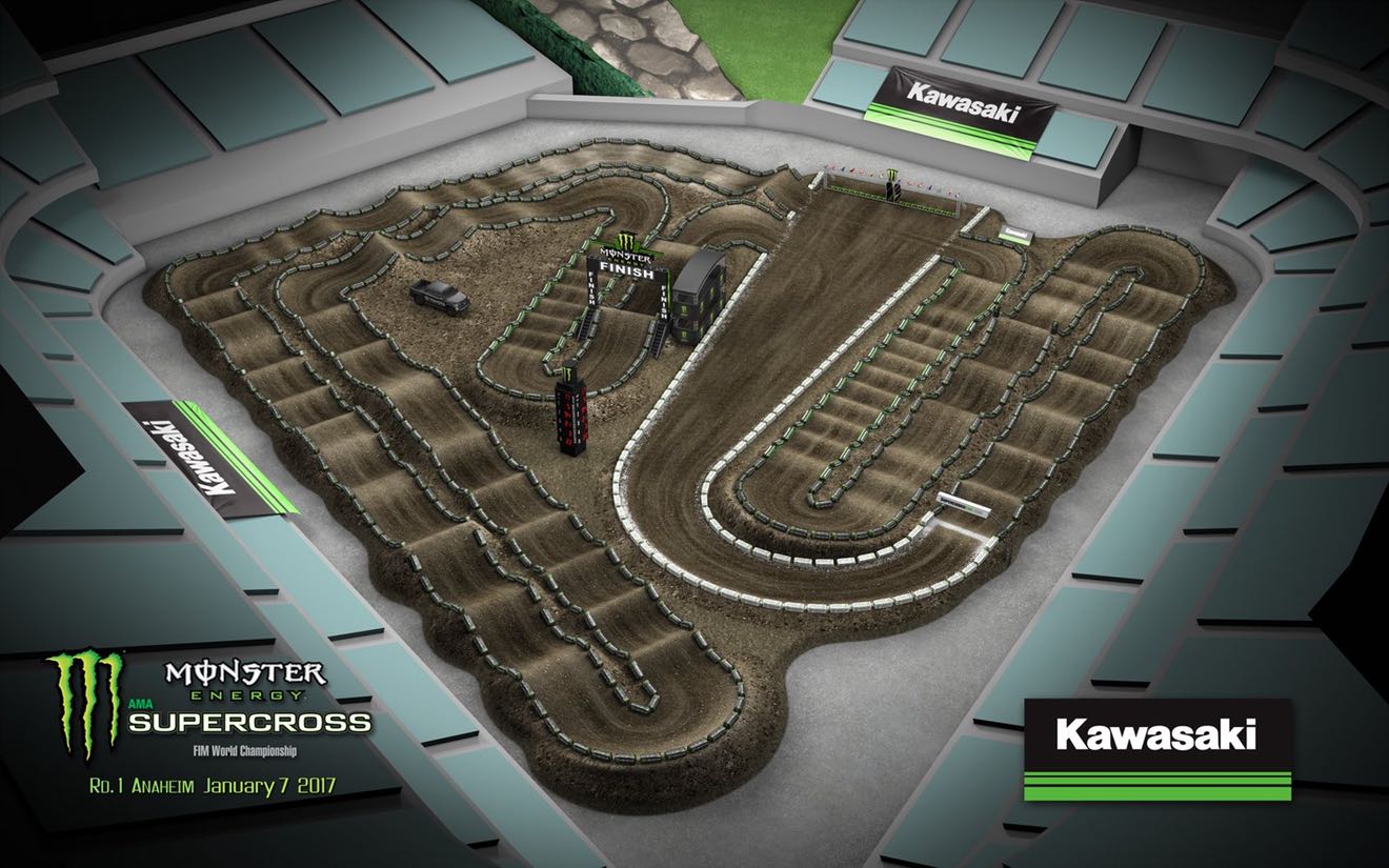 The 2017 Anaheim 1 track map.