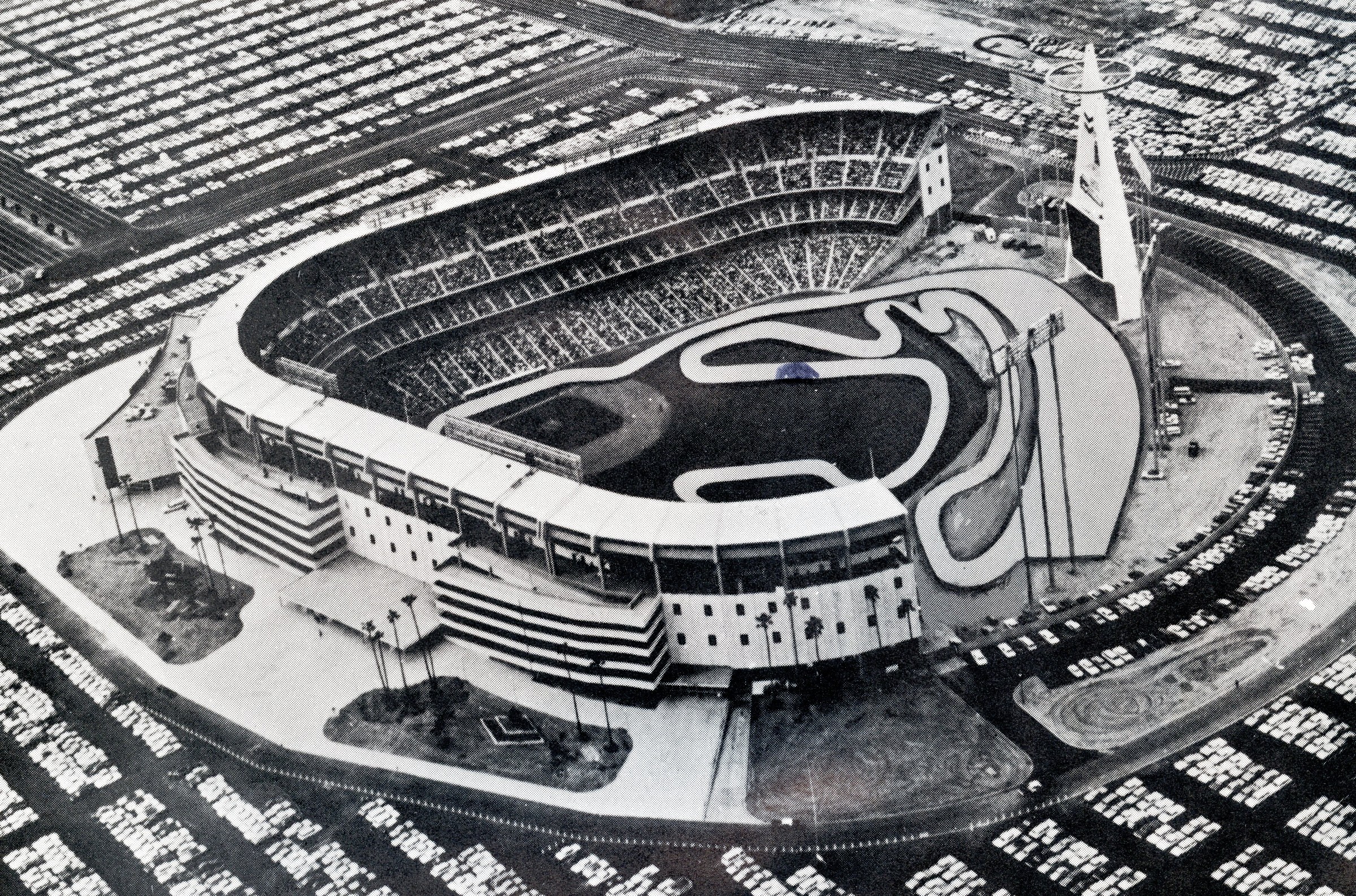 A mockup of the 1975 American Motocross Finals.