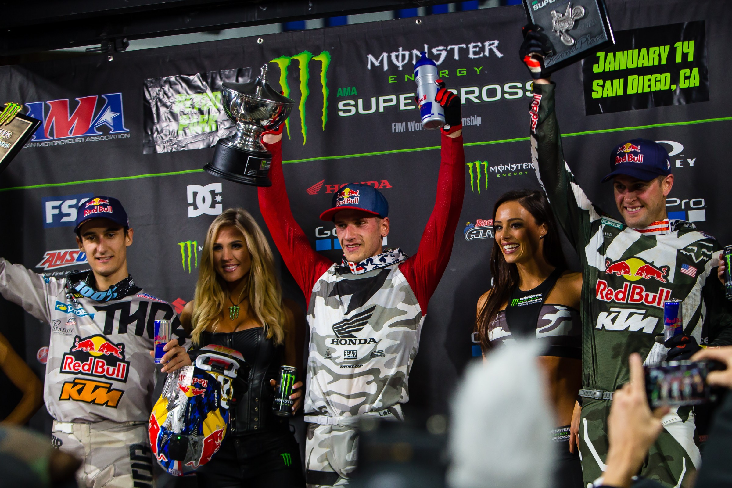 This is the exact same podium we saw one week ago in Anaheim.