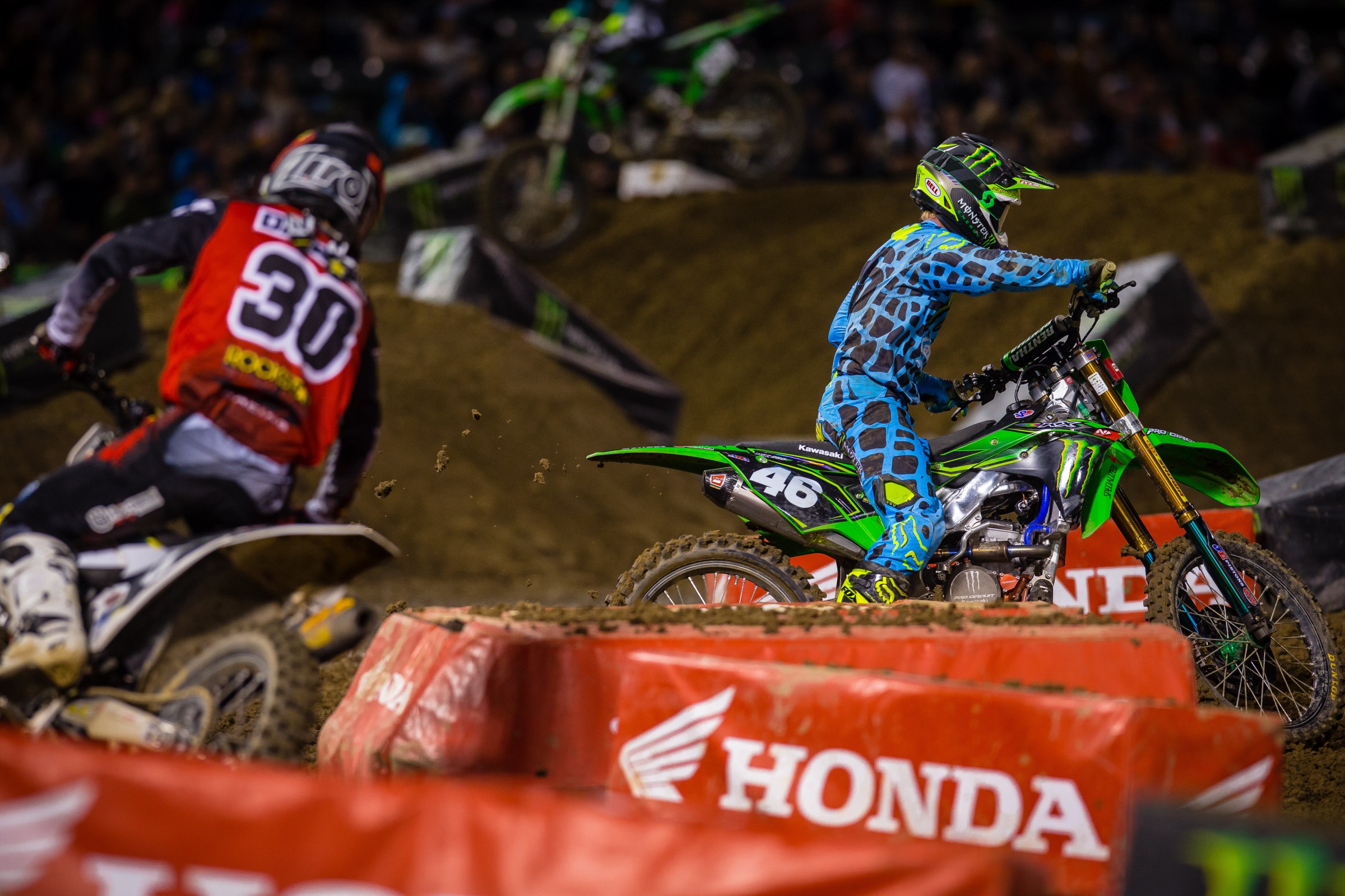Hill was able to stretch his lead back out after this mishap.