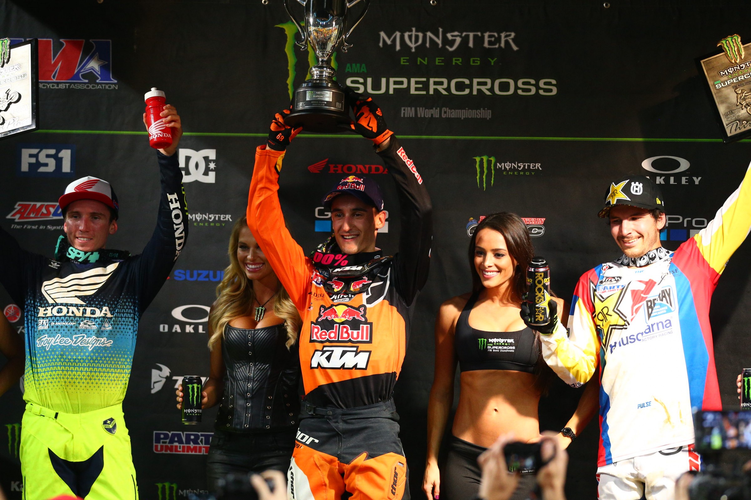 No Ryan Dungey on the podium! Marvin (center) vaults back to second in points.