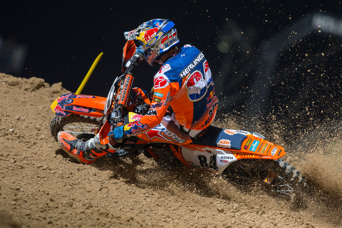 Herlings made his MXGP debut, but was fighting a hand injury.