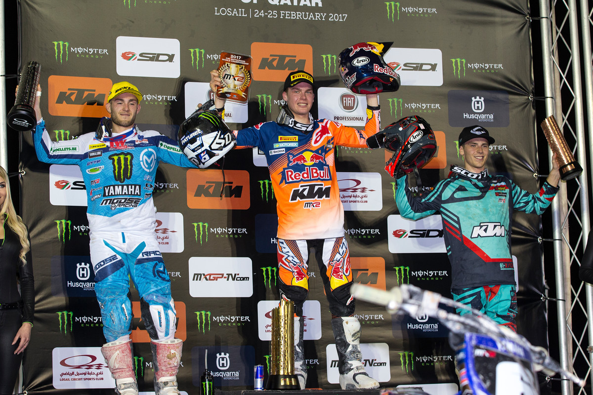 The MX2 podium at the opener.