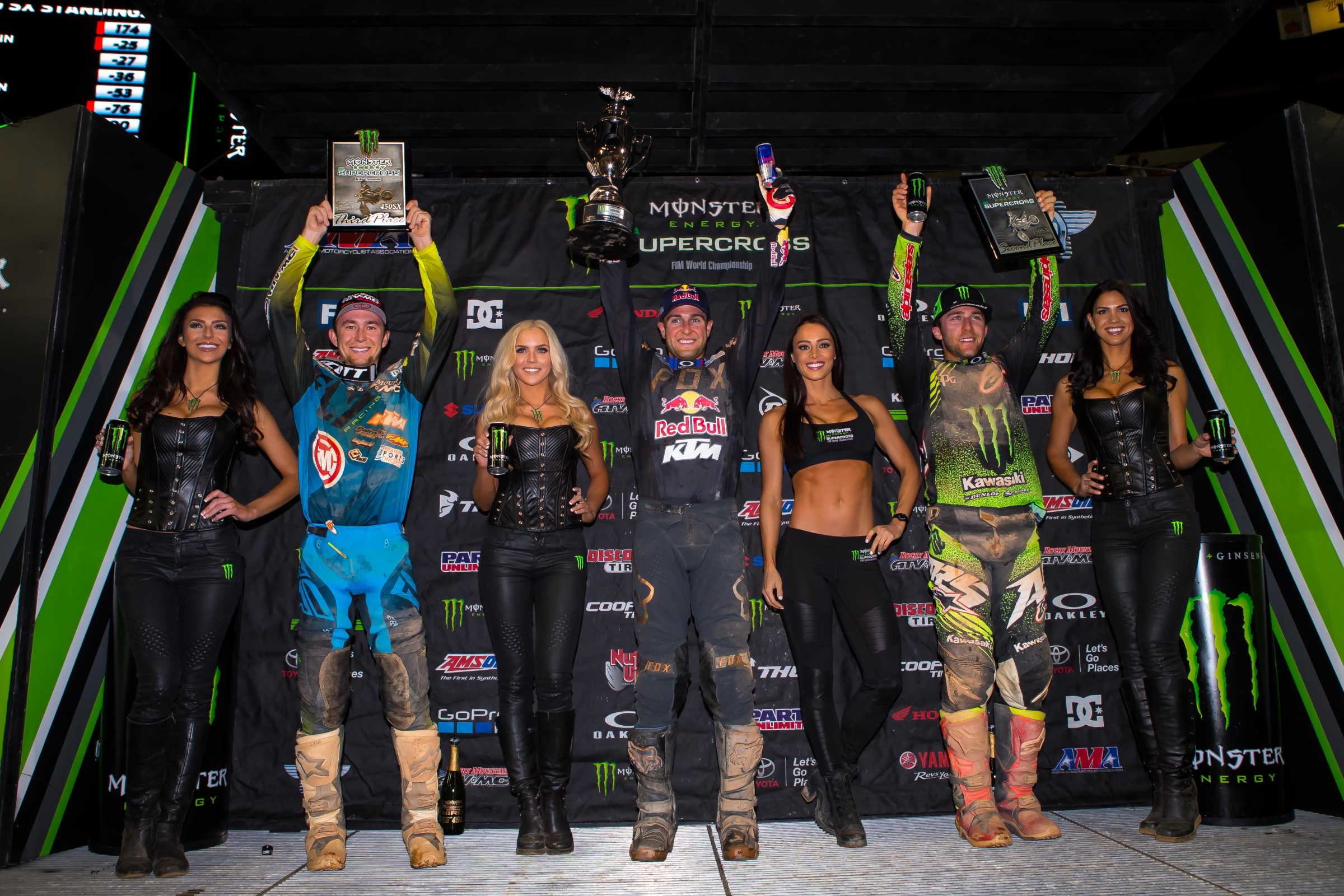 Baggett's second career 450SX podium marks the first for the Rocky Mountain KTM team.