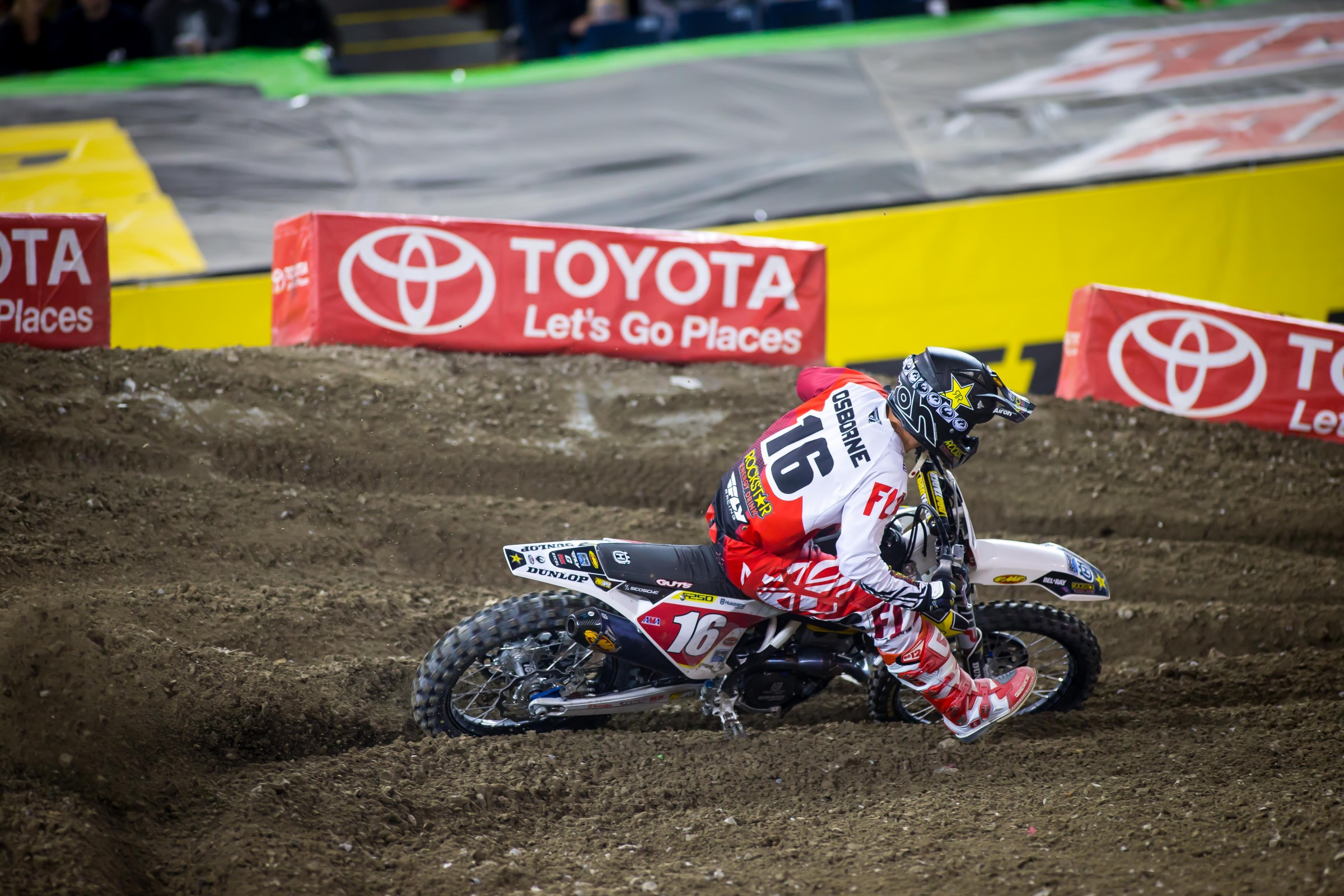 Osborne holds onto to the red plate after his win in Toronto.