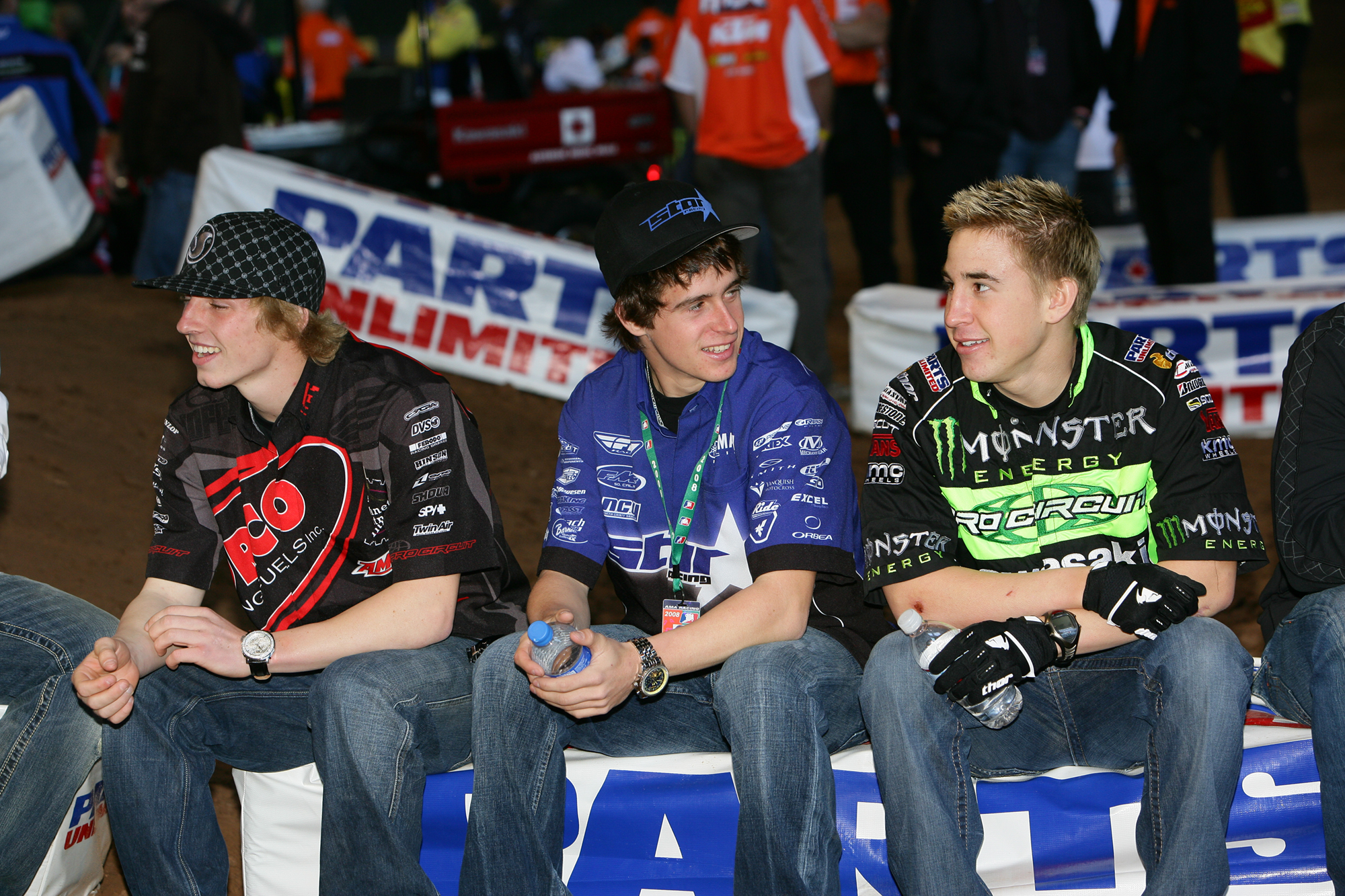 Hahn (middle) spent is first year in SX with the Star Racing team.
