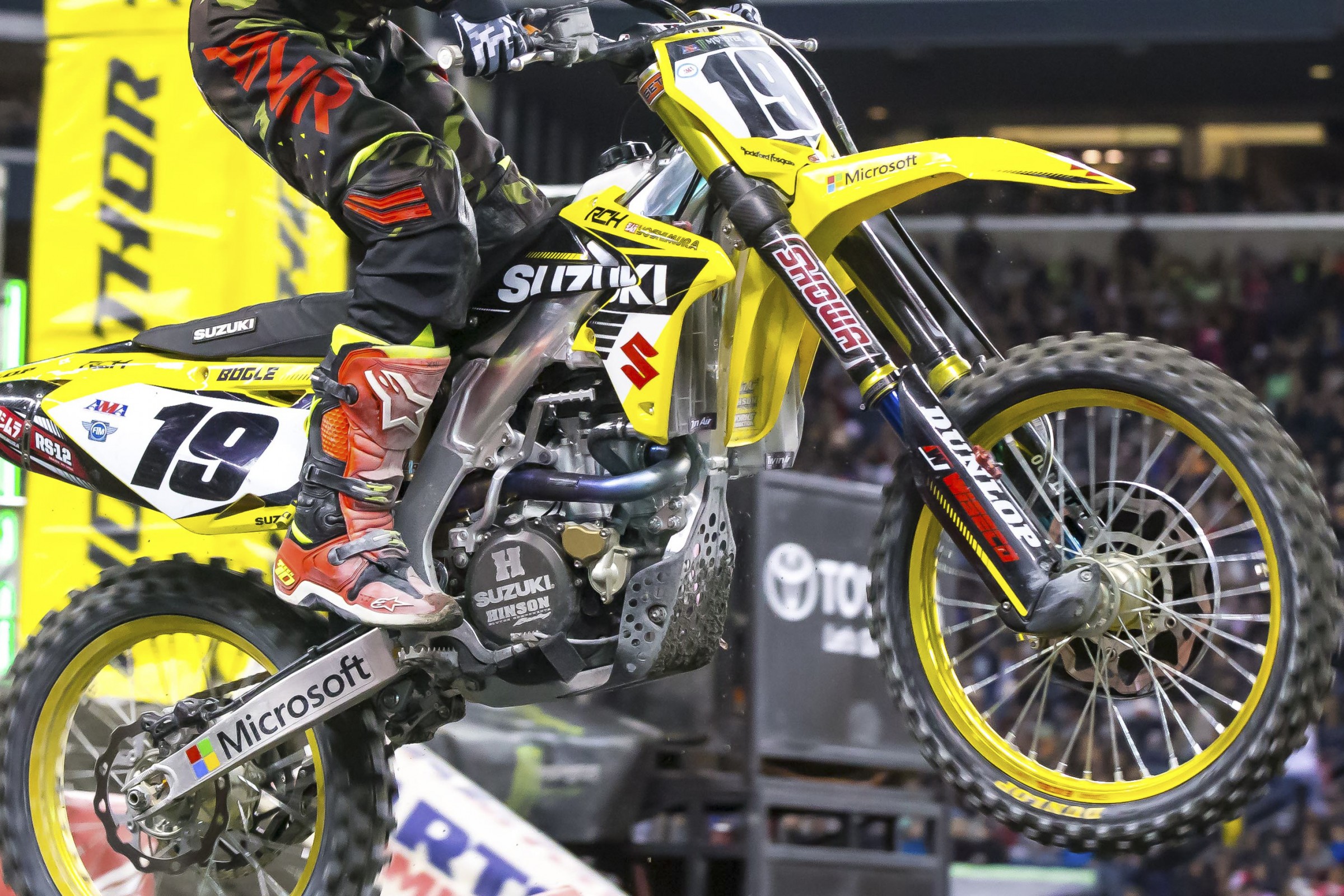 Notice the Microsoft logos on the swingarm and front fender.