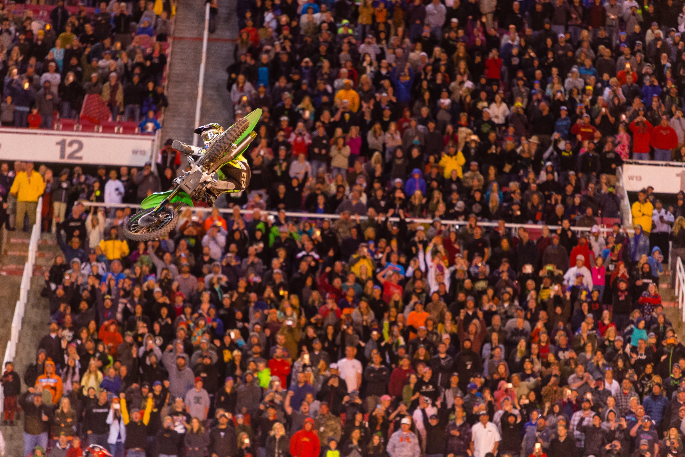 The crowd was pumped to have SX back in SLC.