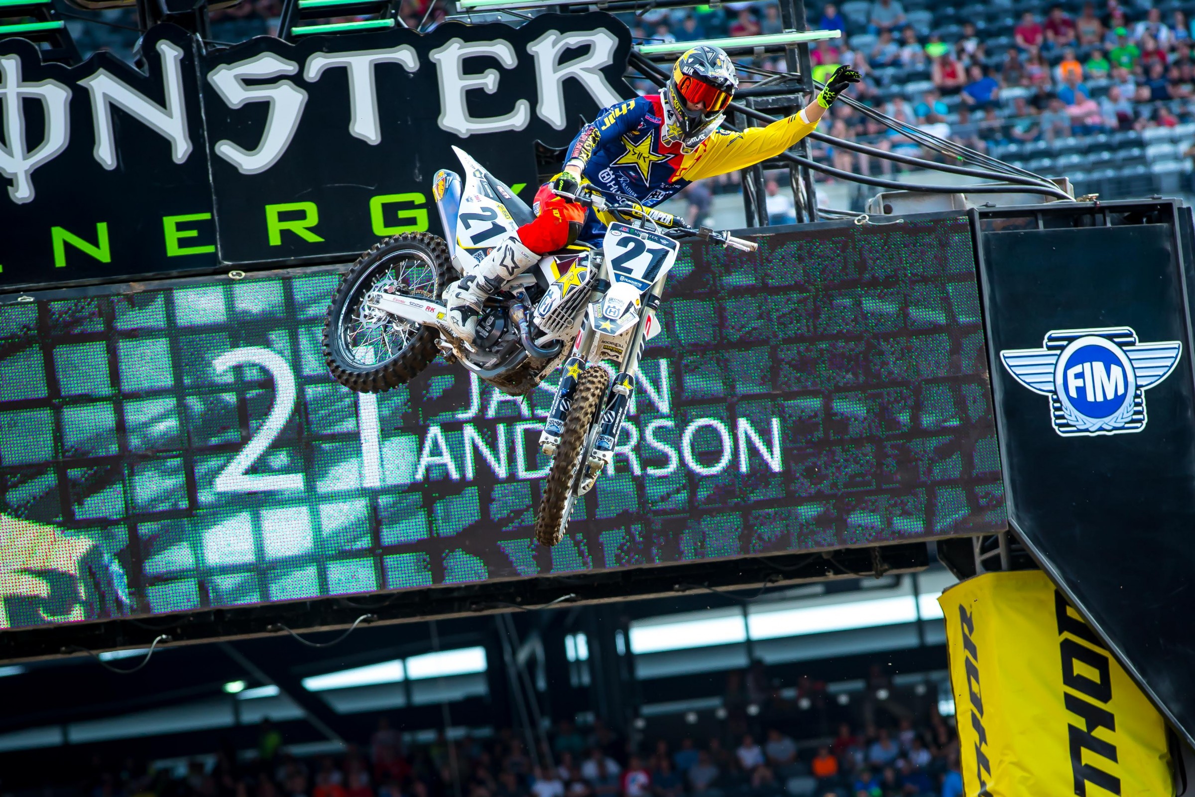 Anderson won his heat race and finished third in the main.