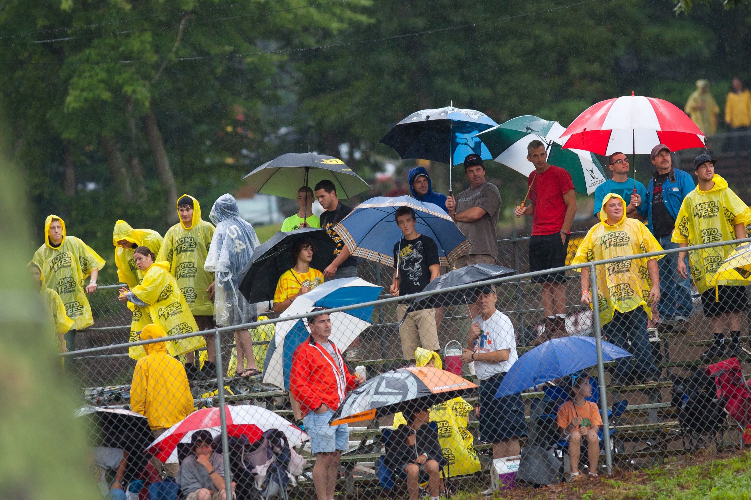 Not even a hurricane can keep the fans away from the track.