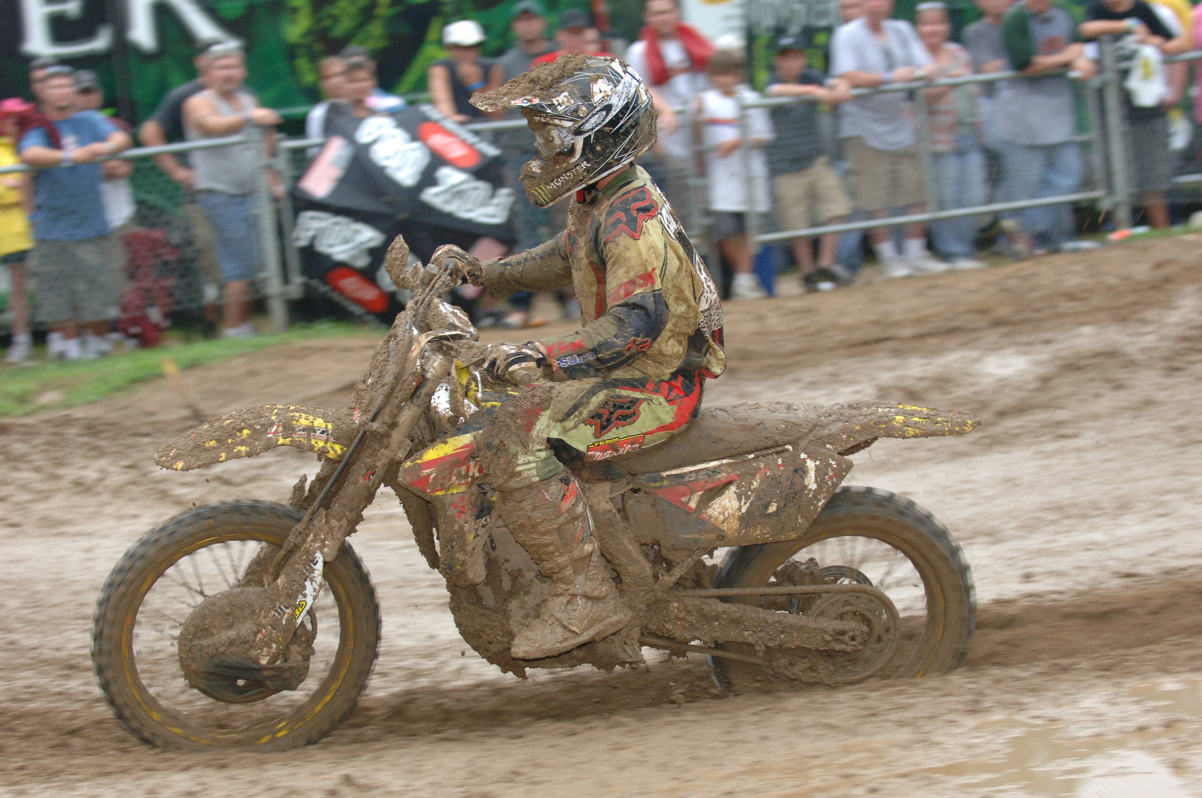 Carmichael didn't seem to be fazed by the mud.