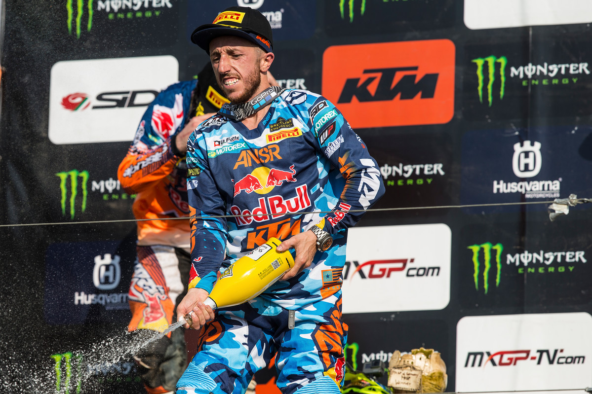 Cairoli leads the championship by 44 points over Gajser in second place.