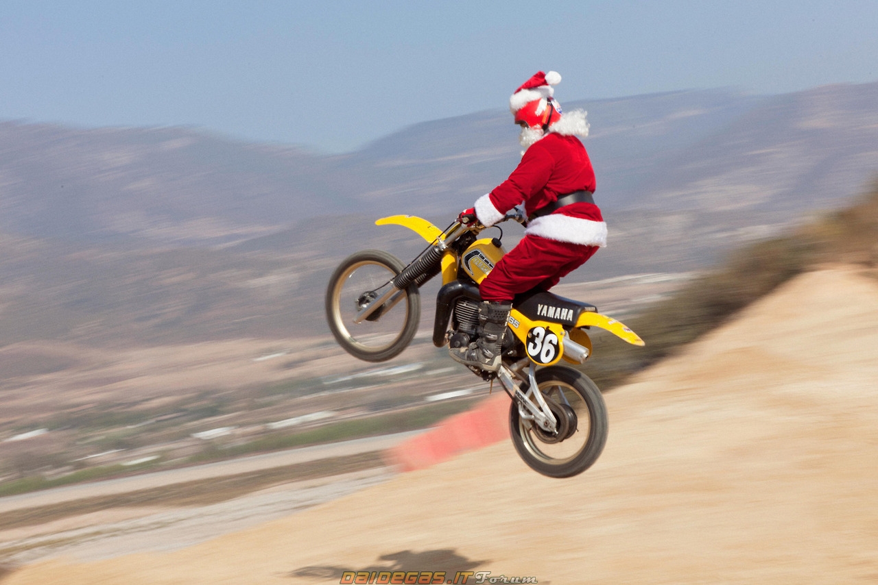 My guy, ripping on a vintage two-stroke.