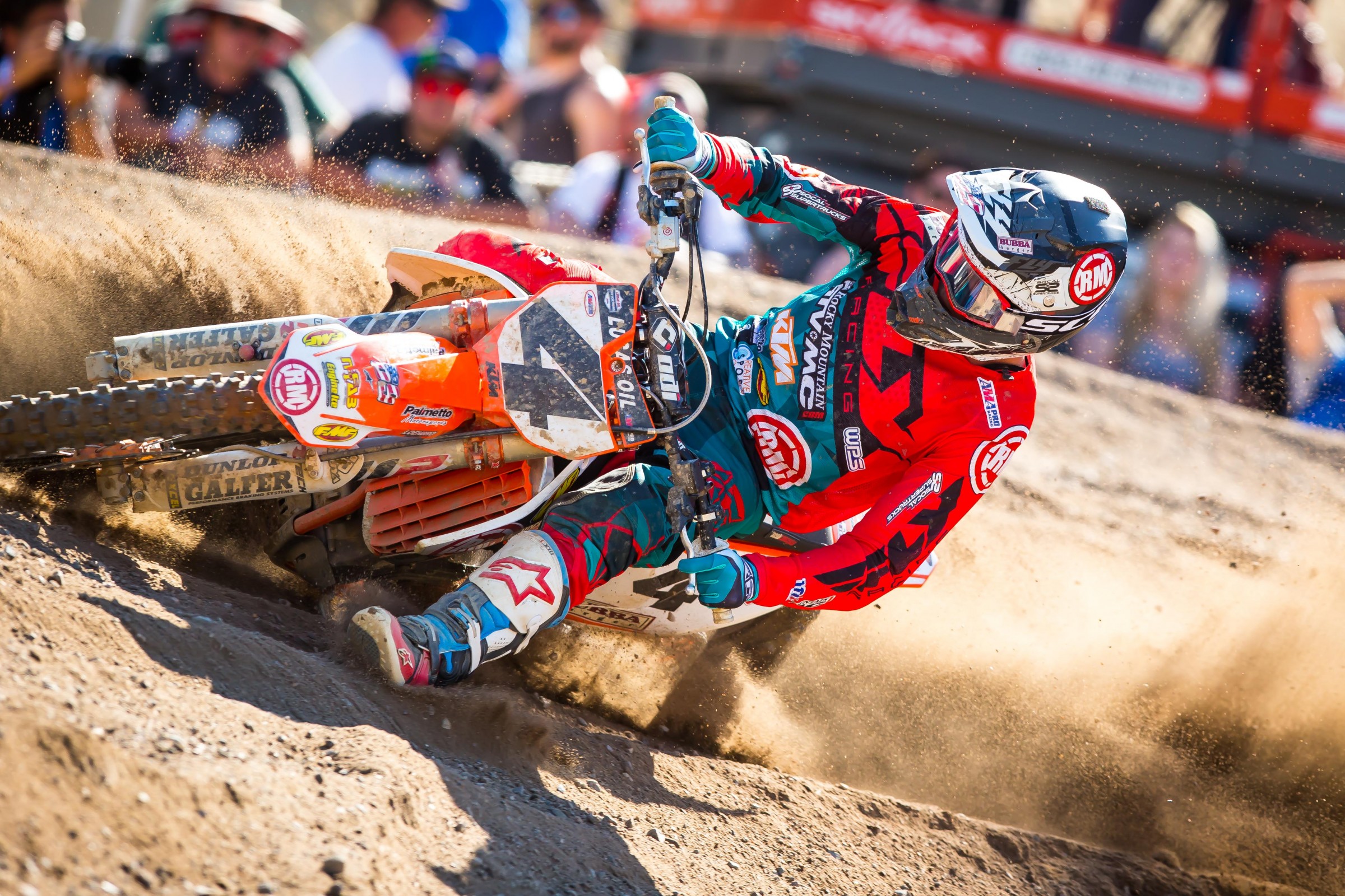 Baggett's poor starts had held him back until the second moto at Glen Helen.