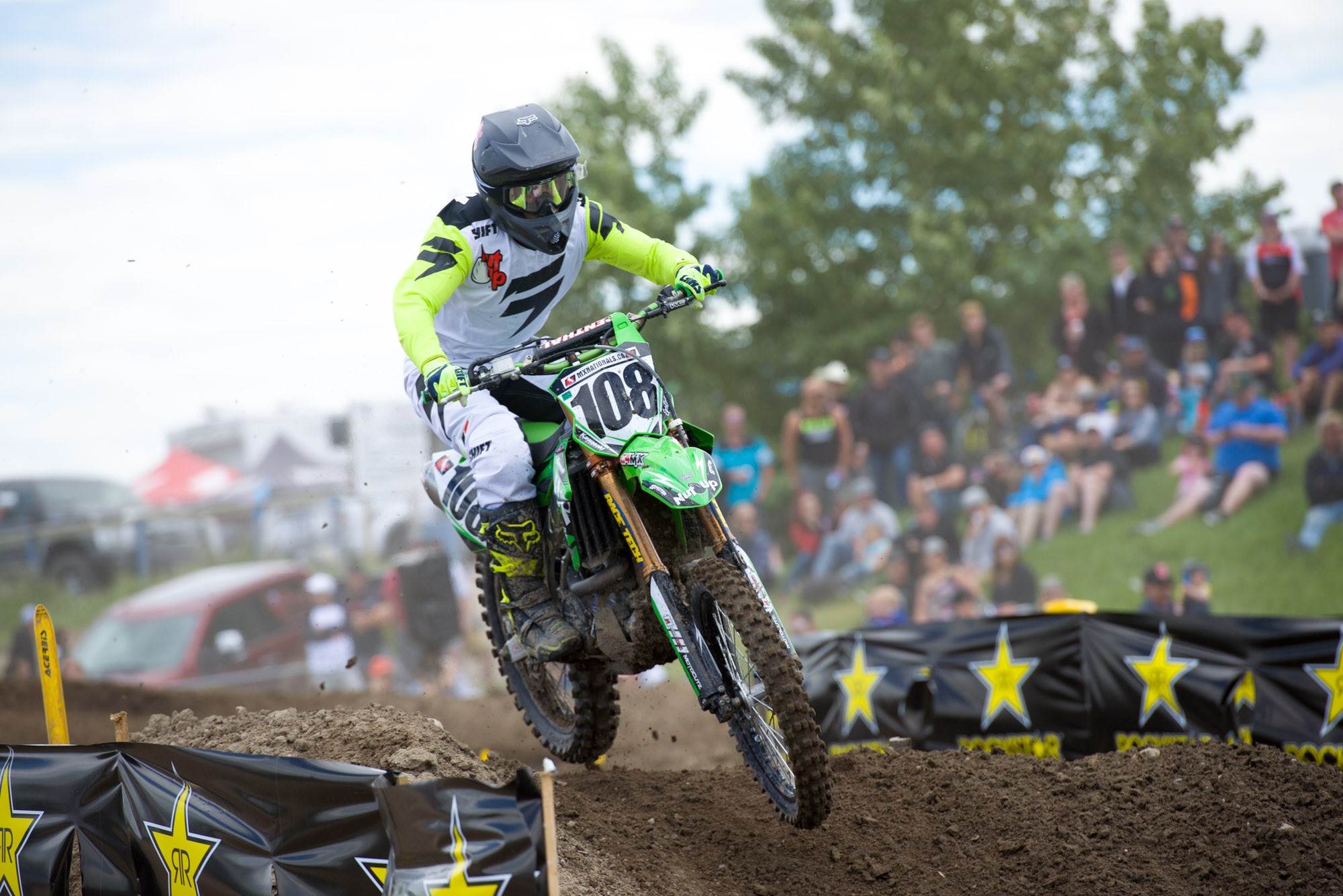 Nut Up Industries Kawasaki’s Dillan Epstein led every lap of the first moto for the wire to wire win.