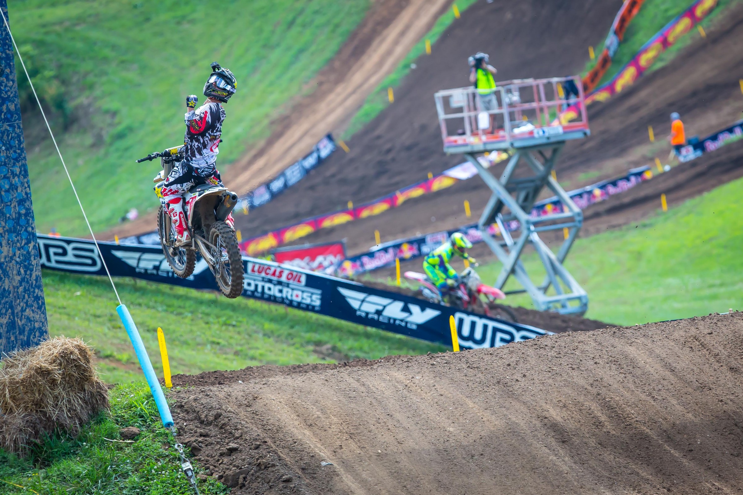 The look back fist pump! Osborne is getting used to celebrating moto wins.