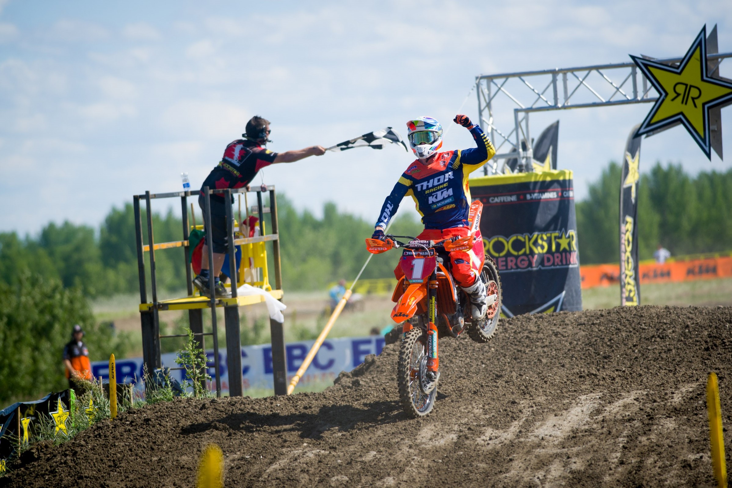 KTM Canada Thor Racing’s Cole Thompson was a perfect 1-1 at the Moto Valley Raceway in Regina.