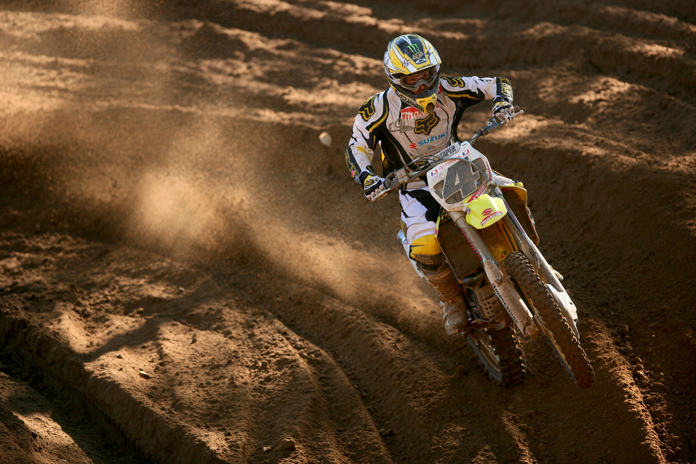 Ricky Carmichael with some nice late afternoon light coming through in the background.