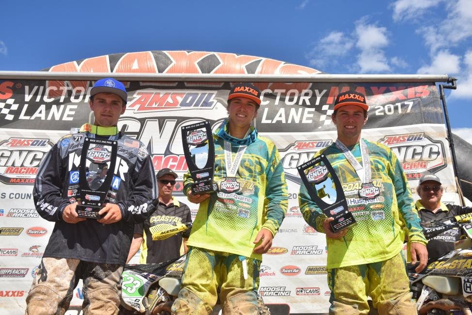 XC2 250 Pro Podium: (2) Josh Toth, (1) Layne Michael, (3) Craig Delong.