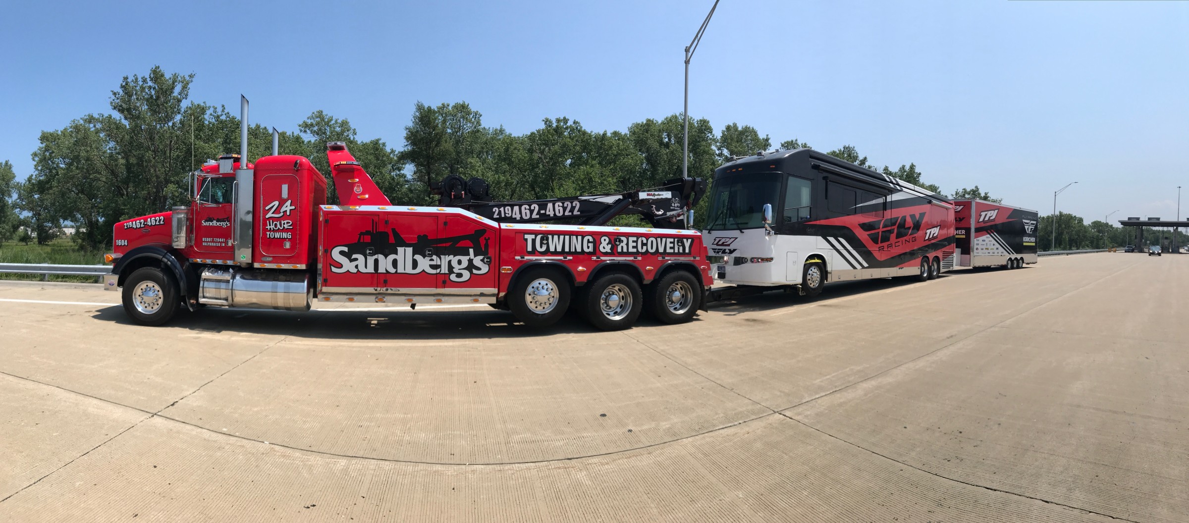 Sandberg's towing came through in the clutch to get the TPJ rig to a repair shop.