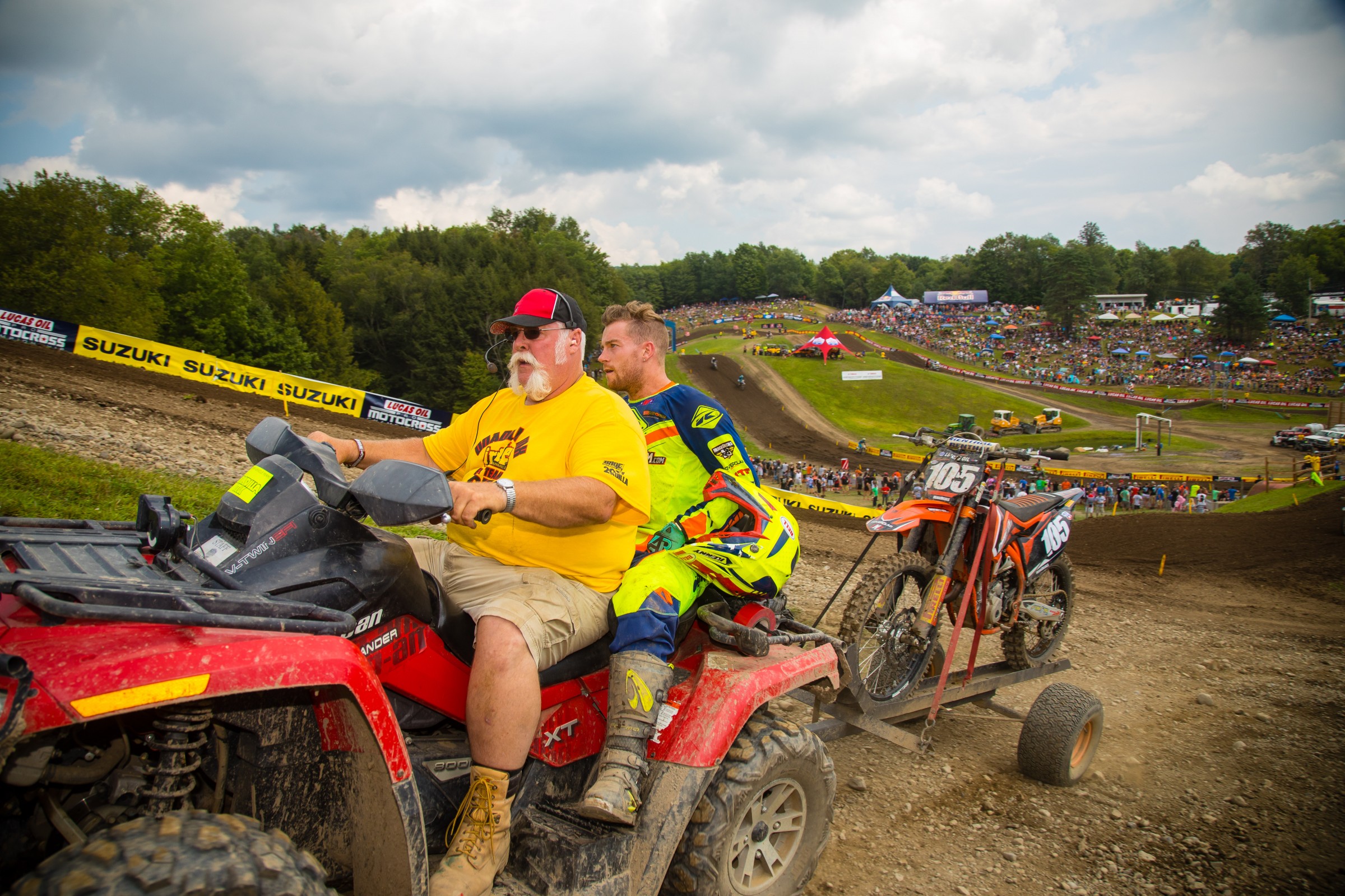 It's never good when you have to finish your moto on the back of a quad.