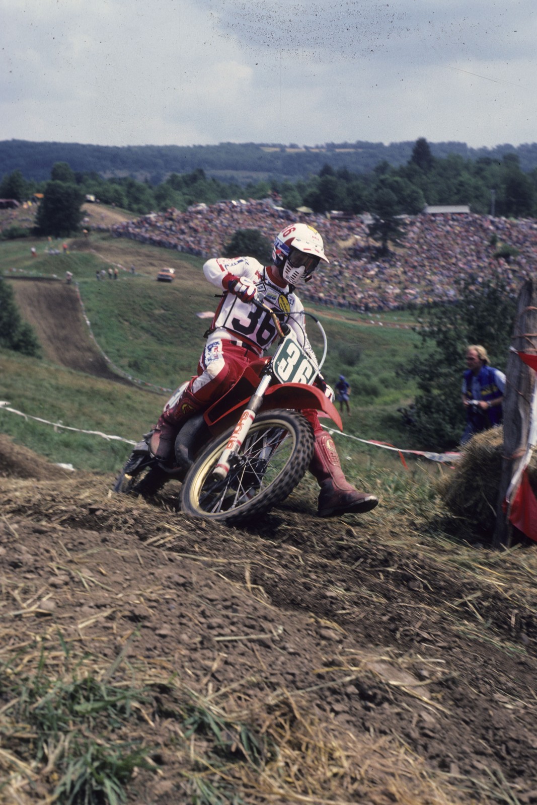 David Bailey (36) won the first moto easily but then crashed out of contention the second time out.