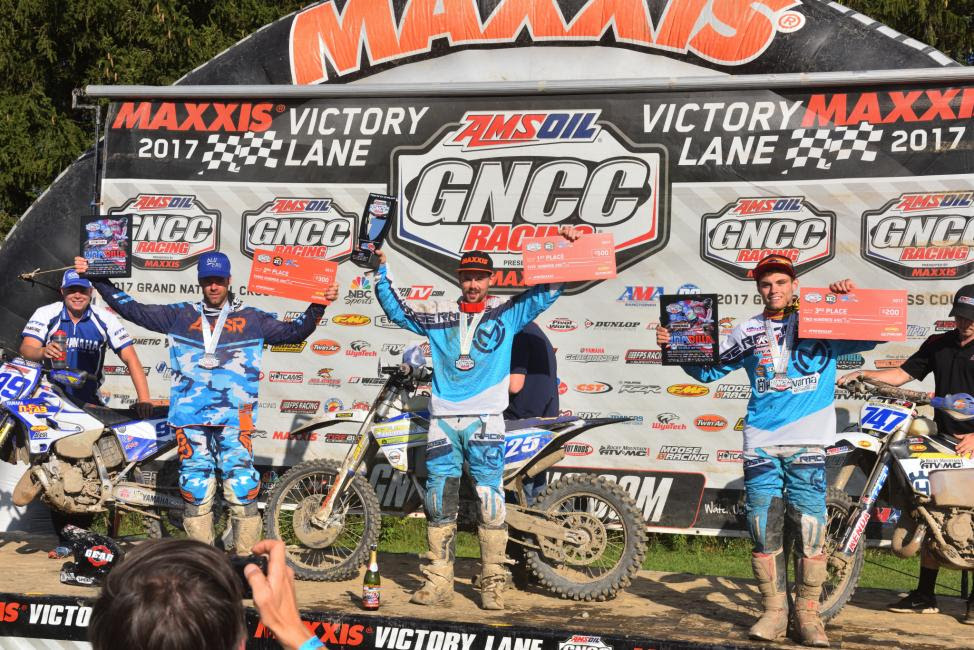 FMF XC3 125 Pro-Am Class: (2) Paul Whibley, (1) Jason Thomas, (3) Hunter Neuwirth.