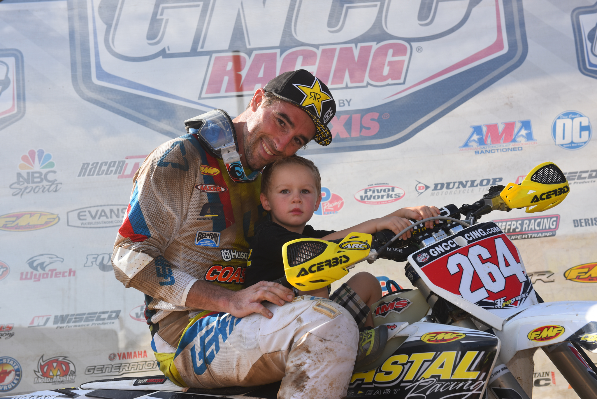 Ryan celebrates his first win with his son, Jack.